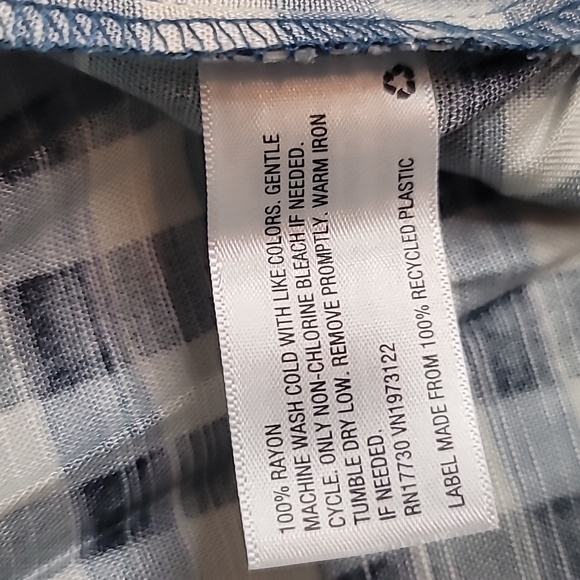 Dress- Ava & Viv Plus Size Flutter Short Sleeve Tiered Midi Dress Gingham - Picture 11 of 13